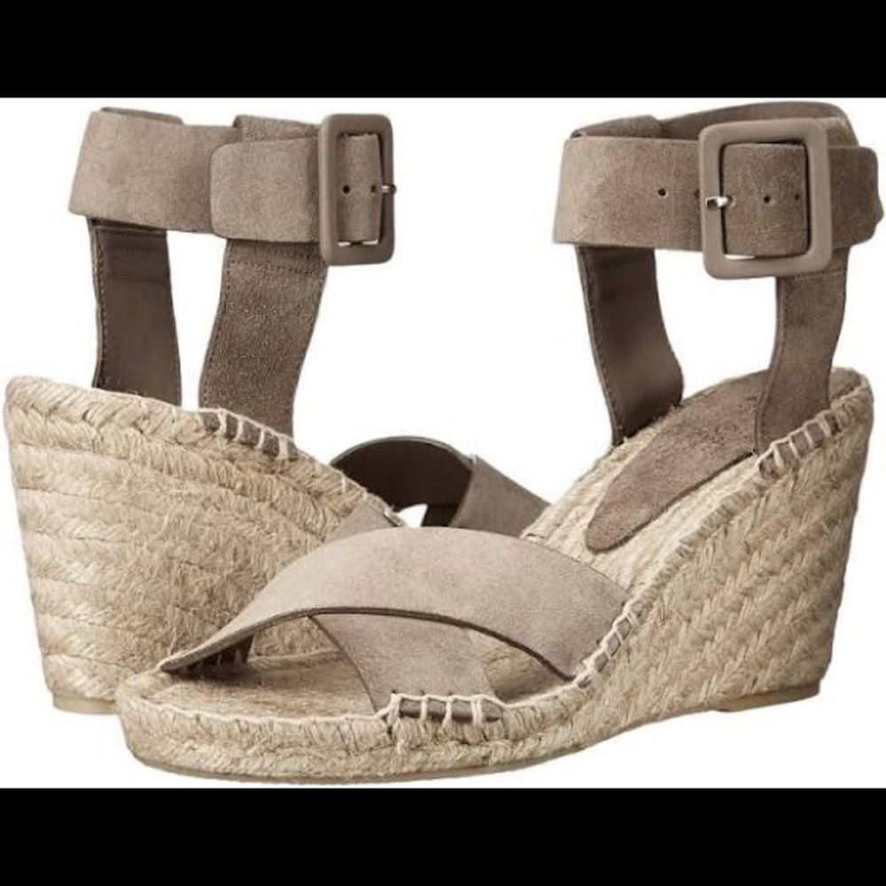 Vince Crossover Espadrille Wedges Suede leather 8